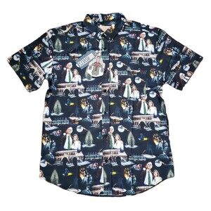 RSVLTS X Christmas Vacation Family Portrait Sz Large Mens KUNUFLEX Button Shirt